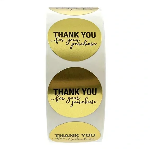 500 Gold Foil Stickers Thank You for your purchase PRICE IS FIRM - Picture 4 of 8